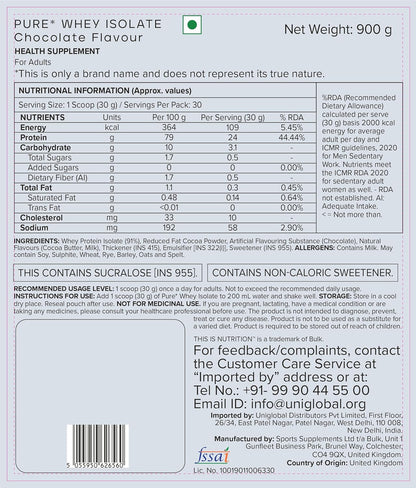 Pure Whey Isolate Protein Powder